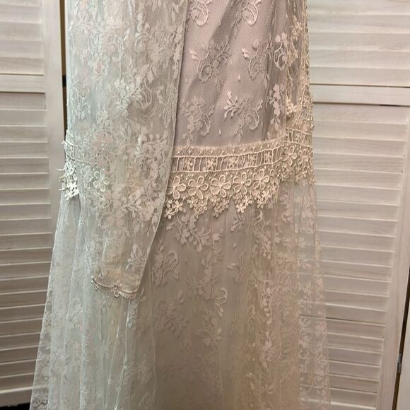 Jessica McClintock Bridal Vintage Drop Waist Victorian Lace Dress 11/12 - Picture 8 of 12